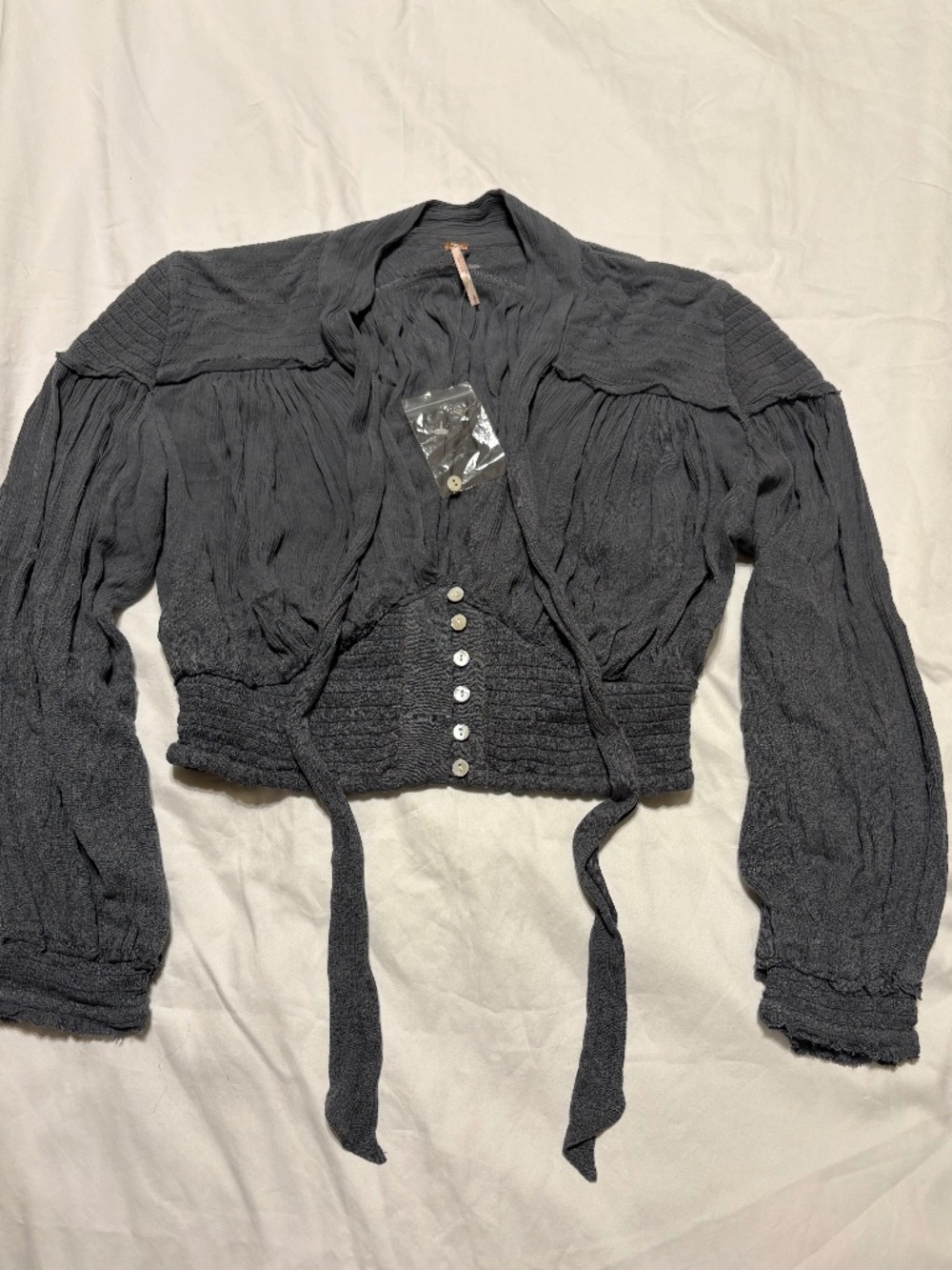 NWOT Free People Slate Gray Structured Shoulder Top - 2011 Release